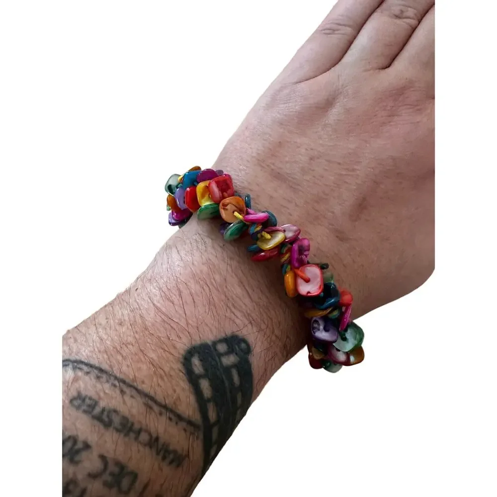Colored Shell Adjustable Beachy Boho Bracelet